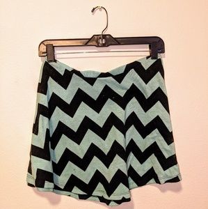 Teal/Black Zig Zag Skirt